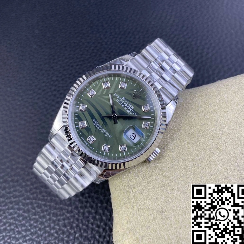 Dial Diamond Rolex Green Hourmarker M126234 Steel Factory Clean Datejust Motif 36MM Stainless 0520